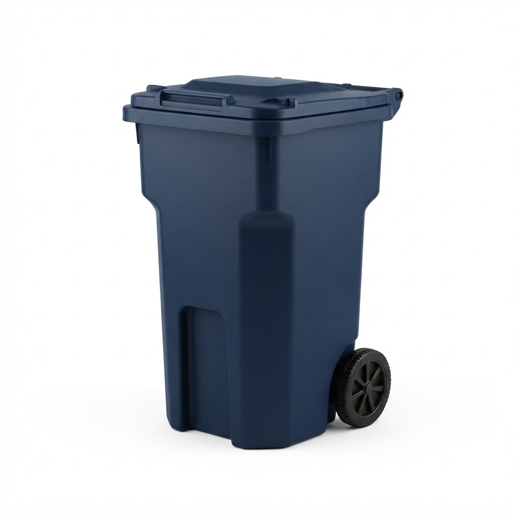 Pantone 654 C residential waste bin